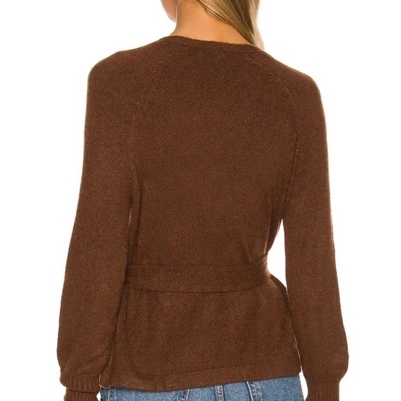 Revolve L'Academie NTW Mara Cardigan Chocolate Sweater Brown Size Small - Picture 4 of 12